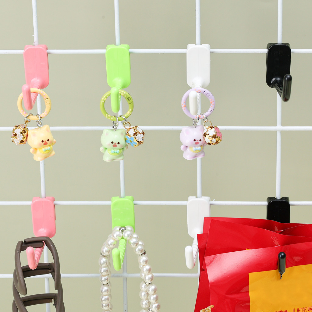 ที่แขวนกุญแจติดผนังอเนกประสงค์พลาสติก-ซูเปอร์มาร์เก็ตชั้นวางจอแสดงผลตะขอจัดเก็บองค์กรบ้าน - รูปที่ 2