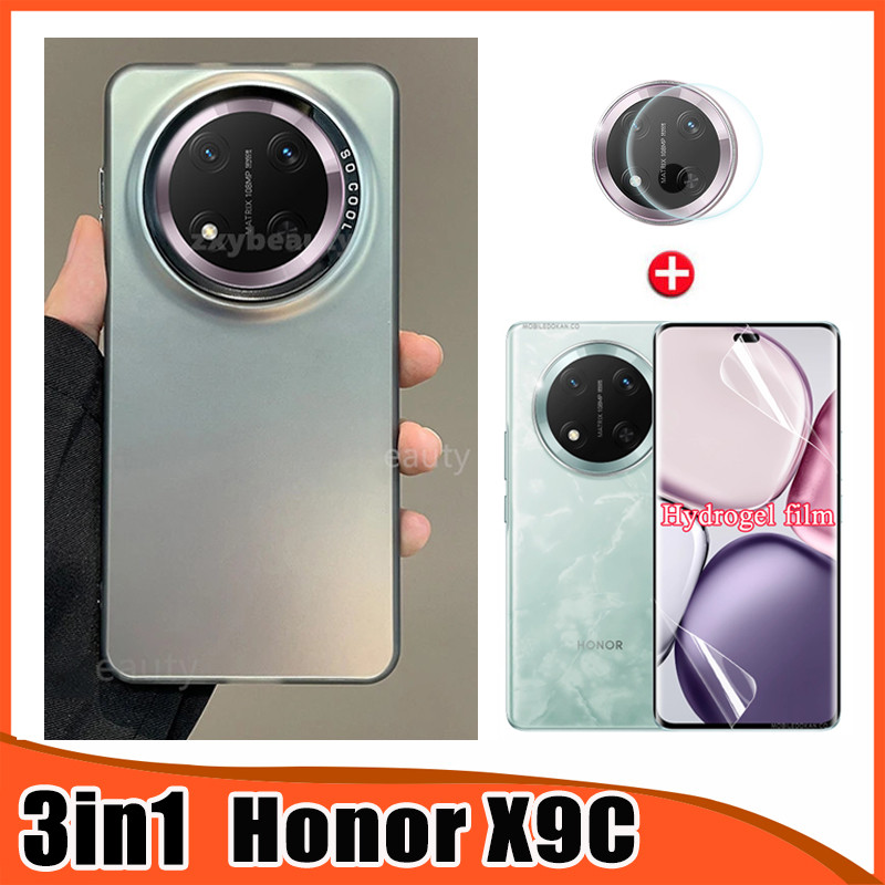 3in1 Honor X9C เคสโทรศัพท์สําหรับ Honor X9A X9B X9C สมาร์ท Soft Hydrogel ป้องกันหน้าจอฟิล์ม + ฟิล์มเ