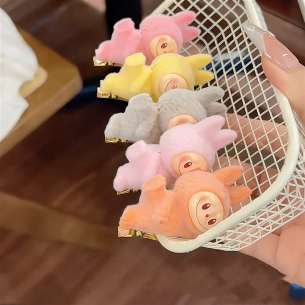 กิ๊บติดผมตุ๊กตาจุดการ์ตูนน่ารัก โดปามีน สามมิติ สำหรับโยคะและแอ็คชั่นคลิป หน้าม้าด้านข้าง เครื่องประดับผมปากเป็ด - รูปที่ 7