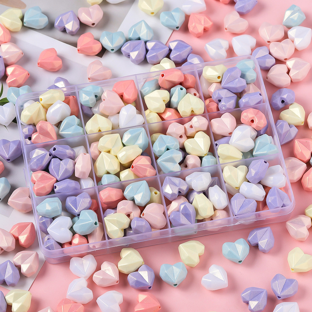 St. kunkka 30 ชิ้นอะคริลิค Symphony หัวใจลูกปัด Faceted สําหรับ DIY สร้อยข้อมือสร้อยคอทํา