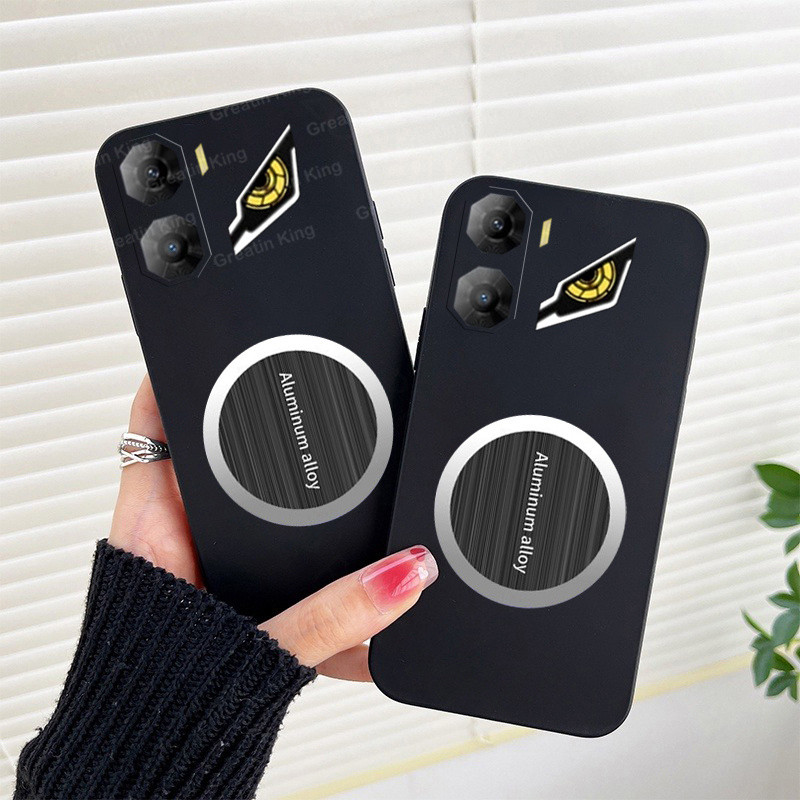 สําหรับ Nubia Neo 3 5G Z2464N/Neo 3 GT 5G Z2465N เคสโทรศัพท์สีดํา Soft TPU ฝาหลังแม่เหล็กสติกเกอร์กา