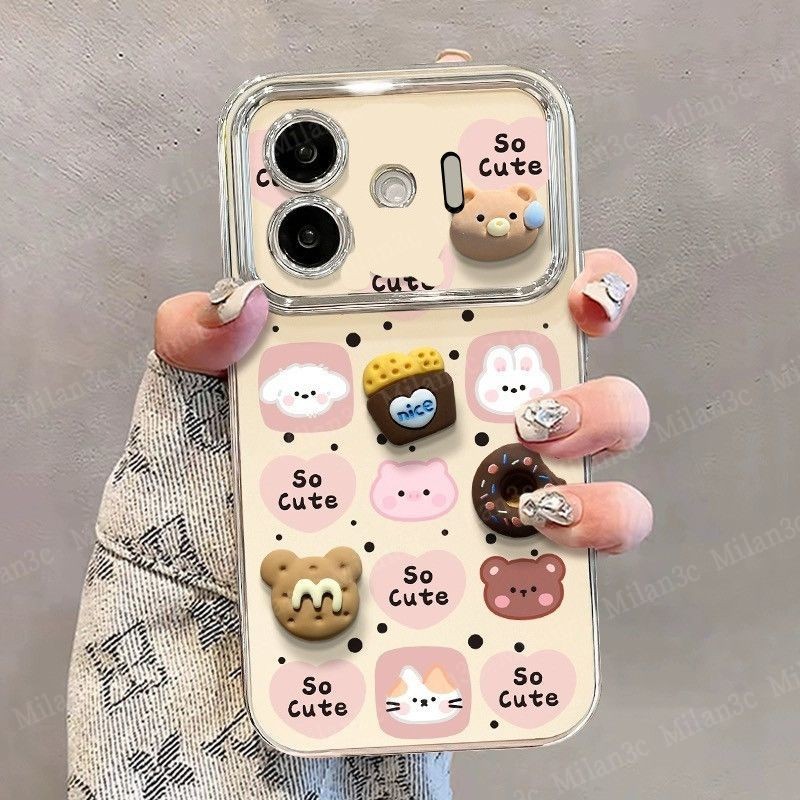 เคส Vivo IQOO Z9 Z9X 5G เคส Vivo IQOO Z9 Turbo เคสลายหมีน้อยขนมหวานลายการ์ตูนกราฟฟิตี้ เคสโทรศัพท์กั