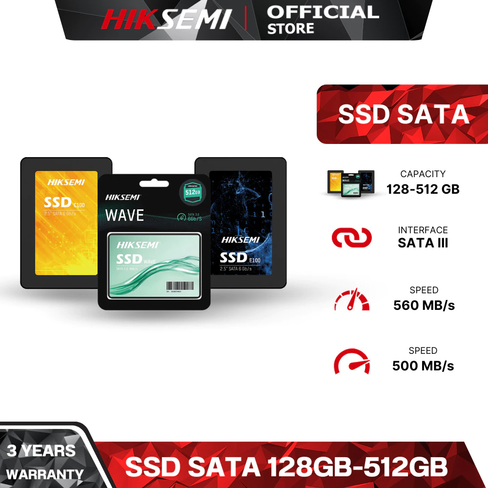 HIKSEMI SSD SATA 120GB/240GB/256GB/480GB/512GB (เอสเอสดี)