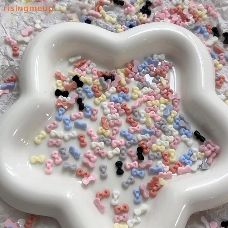 [risingmeup] 50 ชิ้น S/L โบว์เล็บ Charms การ์ตูน Tie Nails อุปกรณ์ตกแต่งศิลปะเกาหลี DIY อะไหล่เล็บอุปกรณ์ DIY แต่งเล็บใหม่