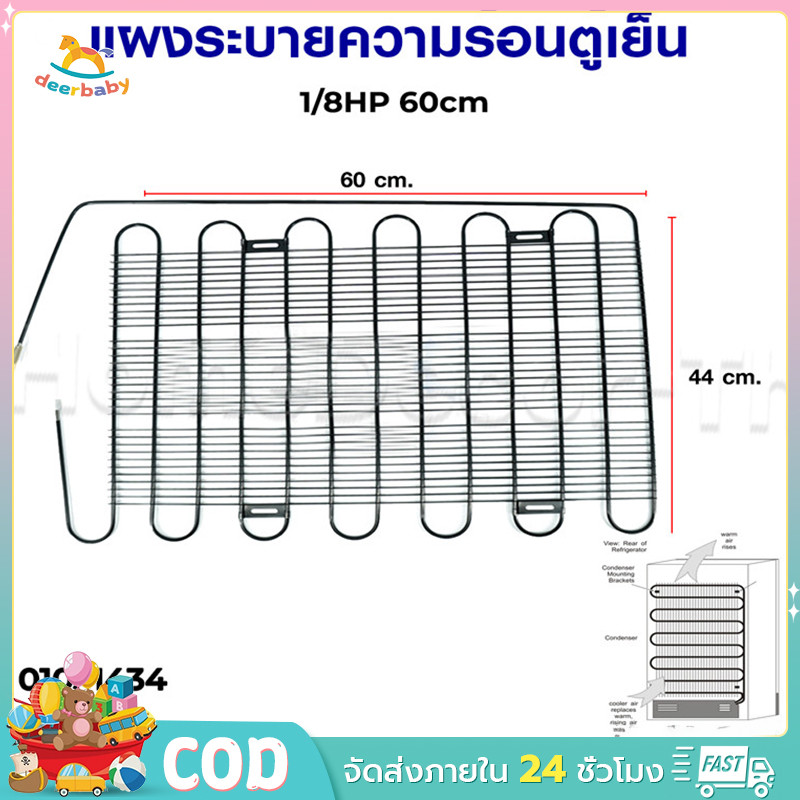 แผงระบายความร้อนตู้เย็น เเผงคอล์ยร้อน 1/8 HP ขนาด 60x43ccm (เหมาะสำหรับตู้เย็นขนาด 4-5Q) อะไหล่ตู้เย