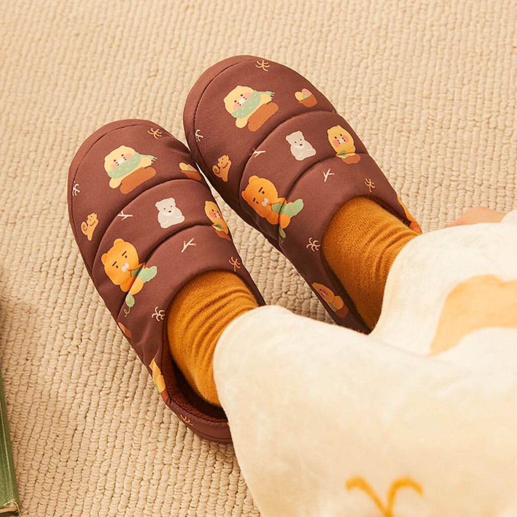 🛒พร้อมส่ง KAKAO FRIENDS รองเท้าแตะในบ้าน พื้นหนา กันหนาว Cabin in the Forest Slipper 🏡🌿