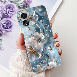 สําหรับ OPPO A18 A38 CPH2579 CPH2591 2025 Elegant Floral Cat เคสโทรศัพท์ OppoA18 A38 4G ซิลิโคนนุ่ม TPU กรณี