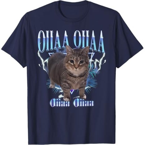 🍈 HOT หีเสื้อยืด Cute OIIA OIIA CAT Spinning Cat Meme Funny Trendy Cat T-Shirt เสื้อยืดผ้าฝ้ายหลากสี