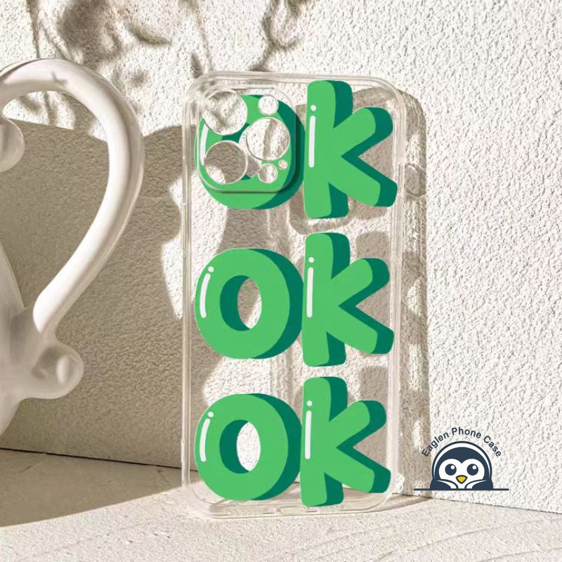 SAMSUNG ใหม่สีเขียว Word OK Clearเคสโทรศัพท์สําหรับSamsung Galaxy M35 M15 M55 A55 A35 M13 M14 M23 F2