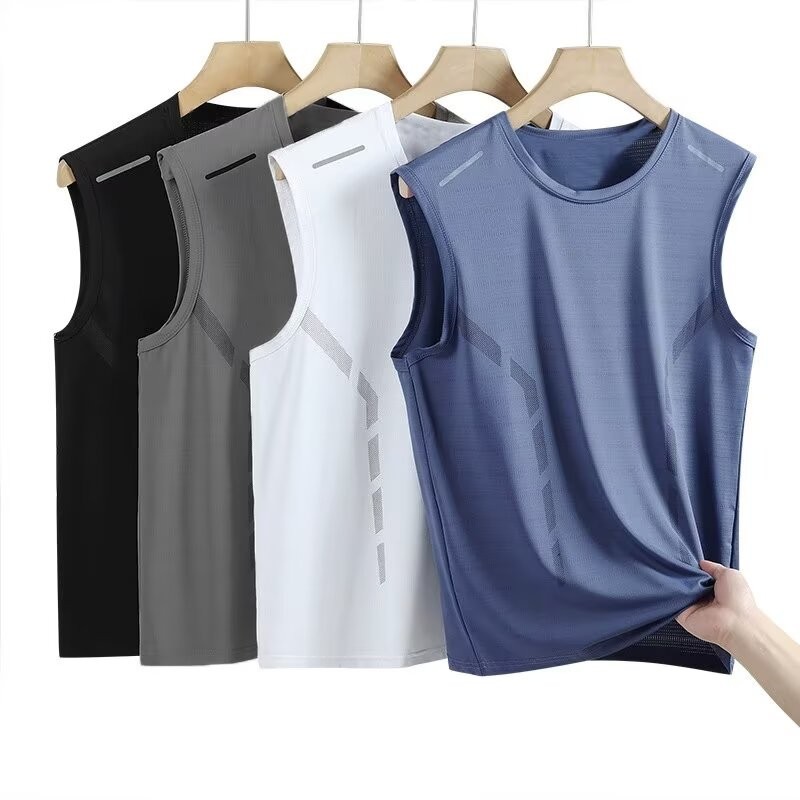EHeach  เสื้อยืดผู้ชาย ผู้ชายท็อปส์ซูเสื้อกีฬาหลวมสบายและระบายอากาศในฤดูร้อน