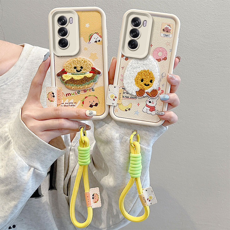 เคส OPPO Reno 12 5G เคสเข้ากันได้กับปักลายหนังเคสโทรศัพท์แบบนุ่มน่ารัก BB-CXPW