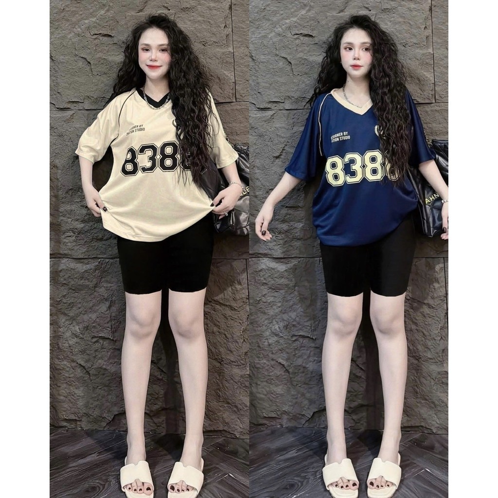 ชุดผู้หญิง ชุด กางเกงขาสั้น + เสื้อคอเต่าโฟมทรงหลวมพิมพ์ลาย เลขที่. 8388 Cool Cotton Big Size 45-85K