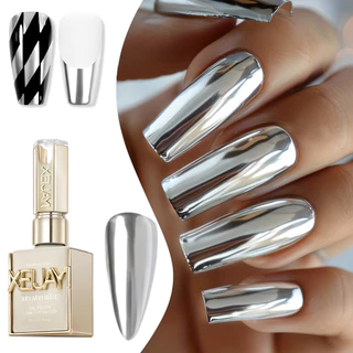 XEIJAYI 15มล น้ำยาทาเล็บสีเงินเมทัลลิกใหม่ ติดทนนาน เหมาะสำหรับงาน DIY ที่บ้านและร้านทำเล็บ