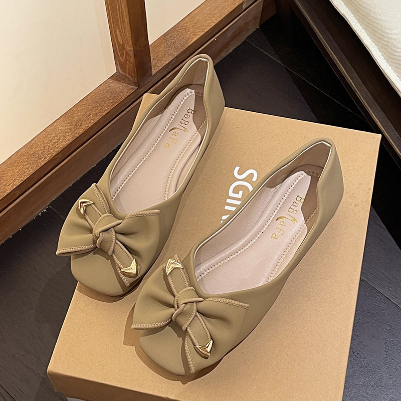 รองเท้าส้นแบนสำหรับผู้หญิง One-Pedal All-Match Anti-Slip Scoop #Z73