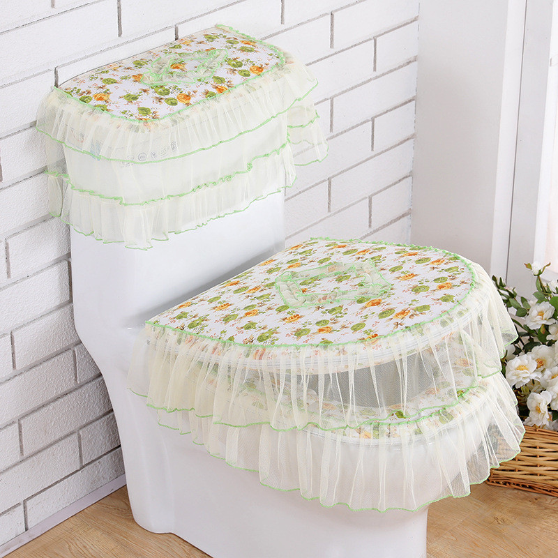 เบาะรองนั่งชักโครกชุดสามชิ้นในครัวเรือนซิปฝาครอบกันฝุ่น - รูปที่ 7