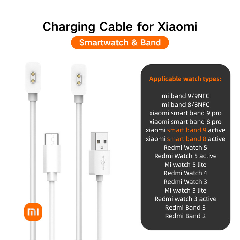 สําหรับ Xiaomi Band Watch Wireless Charger สําหรับ Mi Band 9 8/9 8 Pro/9 8 Active Redmi Watch 5 4 3 2 Active สายชาร์จสําหรับ Smartwatch Xiaomi Band