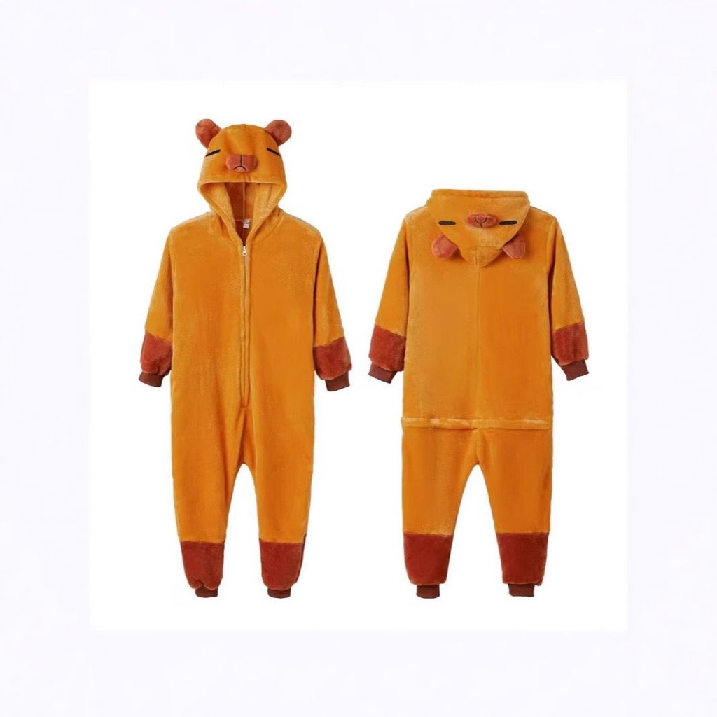 ONESIE COSTUME CAPYBARA PAJAMA KIGURUMI COSPLAY SLEEPWEAR สําหรับเด็กและผู้ใหญ่ shrb