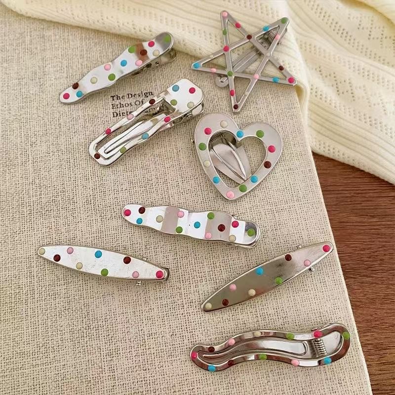 สไตล์เกาหลีหัวใจสีแดงลายจุด ใบเรียกเก็บเงินเป็ด คลิปหญิงระดับไฮเอนด์กิ๊บคลิปด้านข้างใหม่ - รูปที่ 4