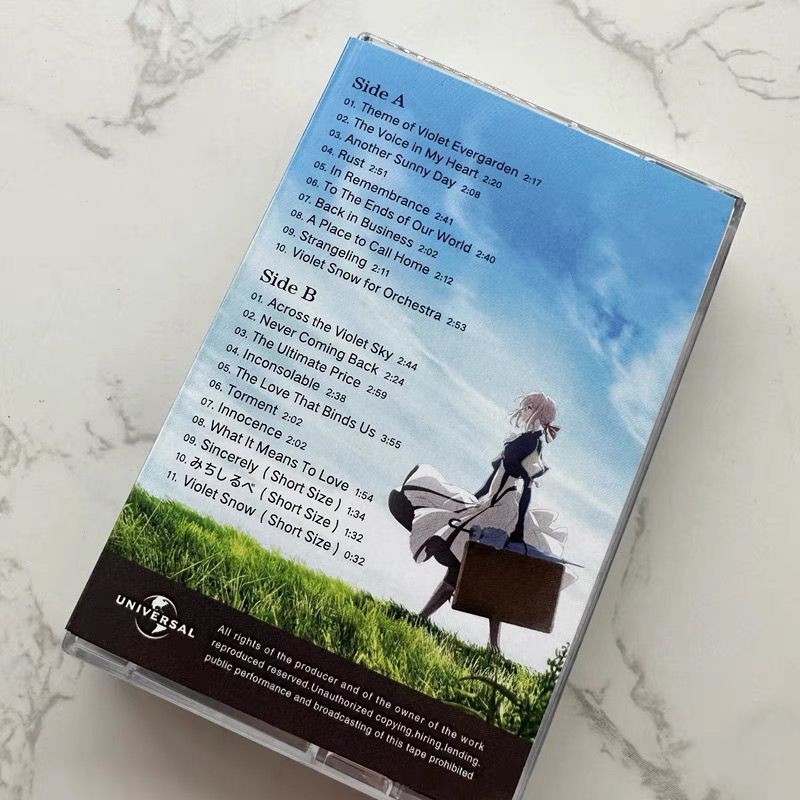 เทป Anime Songs Violet Evergarden Violet Evergarden ใหม่เอี่ยมที่ยังไม่ได้เปิด 5.30 fc