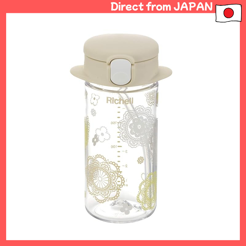 Richell Acryia Slim Mug R 240 Beige, 1 piece, 240ml, for 7 months.