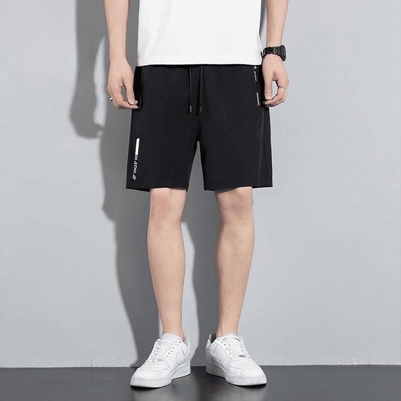 TT HOME01 กางเกงขาสั้นกีฬาสำหรับบุรุษกระเป๋าซิปสองช่องกางเกงขาสั้นกีฬาสำหรับผู้ชาย แห้งเร็วกางเกงขาส