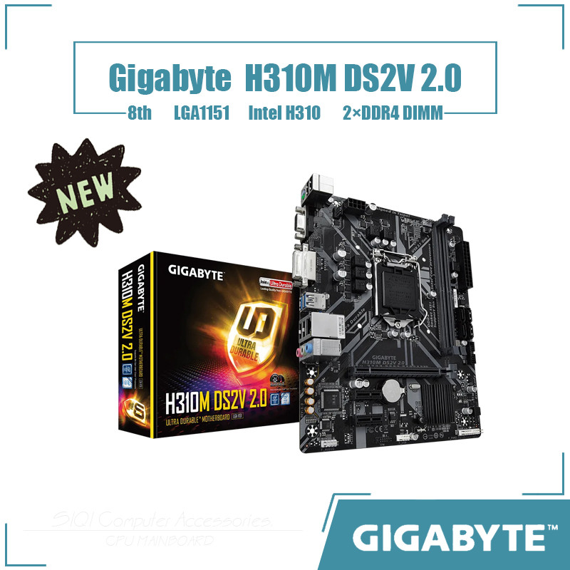 [ใหม่] เมนบอร์ด Gigabyte H310M DS2V 2.0 Intel H310 2DDR4 DIMM LGA1151 เดสก์ท็อปเมนบอร์ด