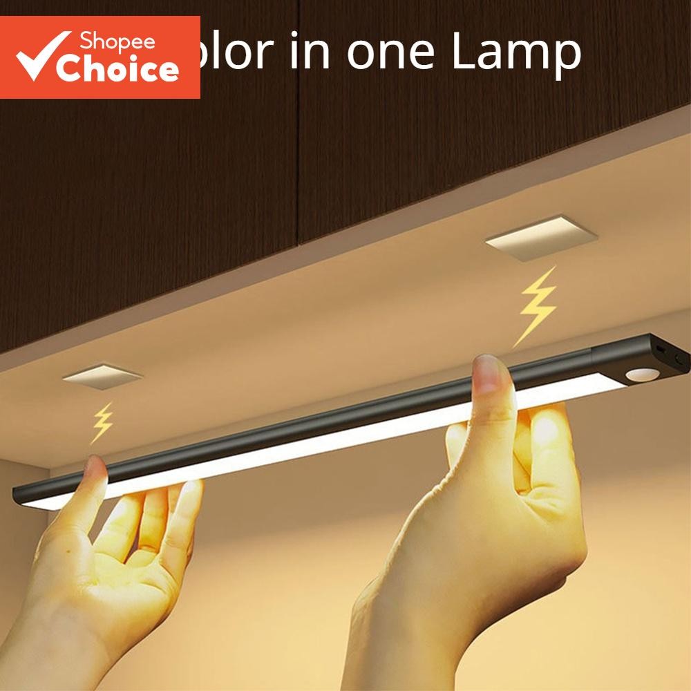 โคมไฟ LED อัจฉริยะ ไร้สาย เซนเซอร์จับการเคลื่อนไหว ชาร์จ USB TYPE-C สีสดใส สําหรับติดตู้เสื้อผ้า