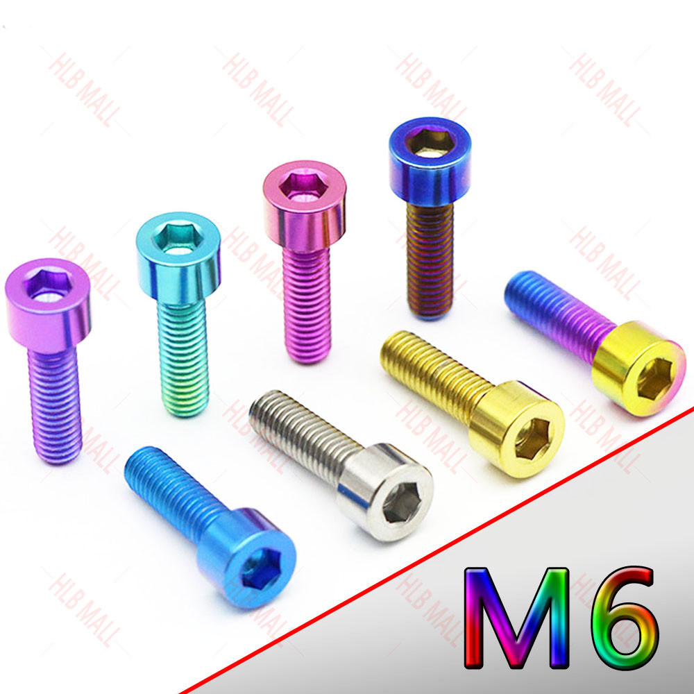 GR5/TC4 รถจักรยานยนต์รอบหัวไทเทเนียม M6 10 มม.-40 มม.ซ็อกเก็ตหกเหลี่ยม Bolt Body สกรู