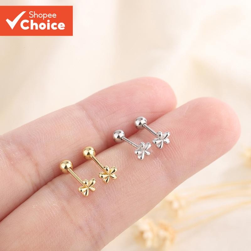 1 คู่ไทเทเนียมเหล็ก Rose ดอกไม้หู Cuff สําหรับผู้หญิง Hypoallergenic สวมใส่ทุกวัน
