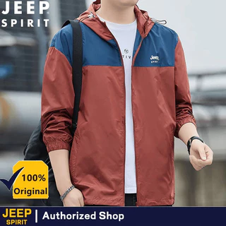JEEP SPIRIT เสื้อผ้าป้องกันแสงแดดแห้งเร็วสําหรับผู้ชายที่คลุมด้วยผ้าป้องกันรังสียูวีกลางแจ้ง