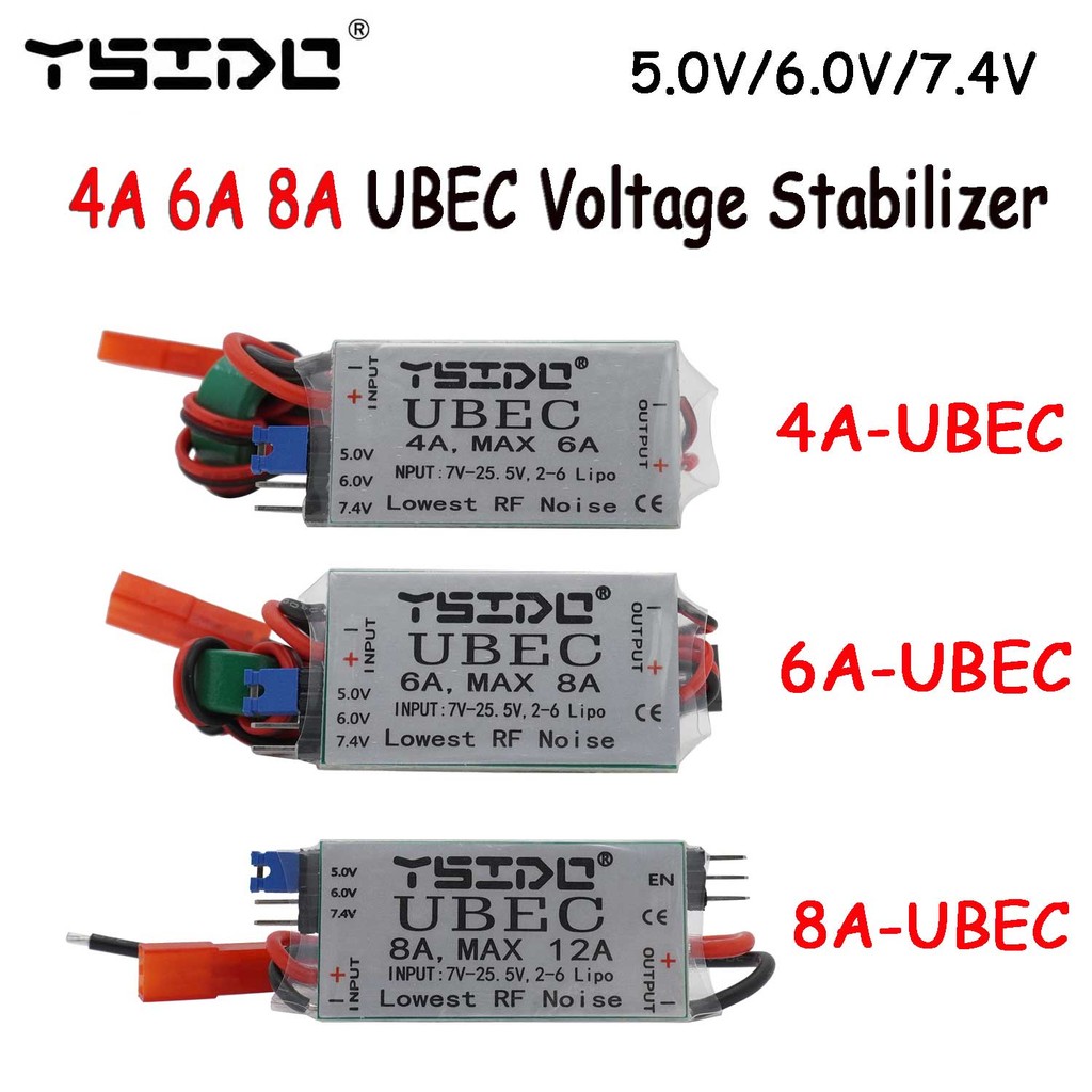 YSIDO 4A 6A 8A UBEC 5V 6V 7.4V สวิทช์โหมด BEC แรงดันไฟฟ้า Stabilizer สําหรับ RC รถ Fix-Wing เครื่องบินหุ่นยนต์เรือแบตเตอรี่ Accessorie