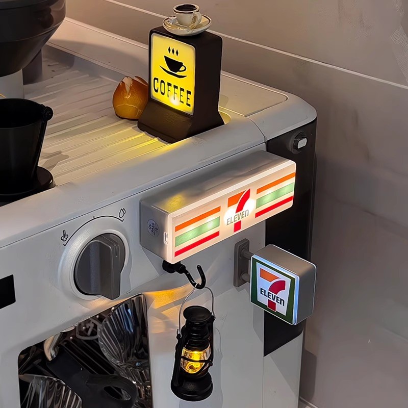 กาแฟตู้เย็นสติ๊กเกอร์ป้ายแสงตกแต่งเครื่องประดับ711แม่เหล็กตู้เย็นสติ๊กเกอร์
