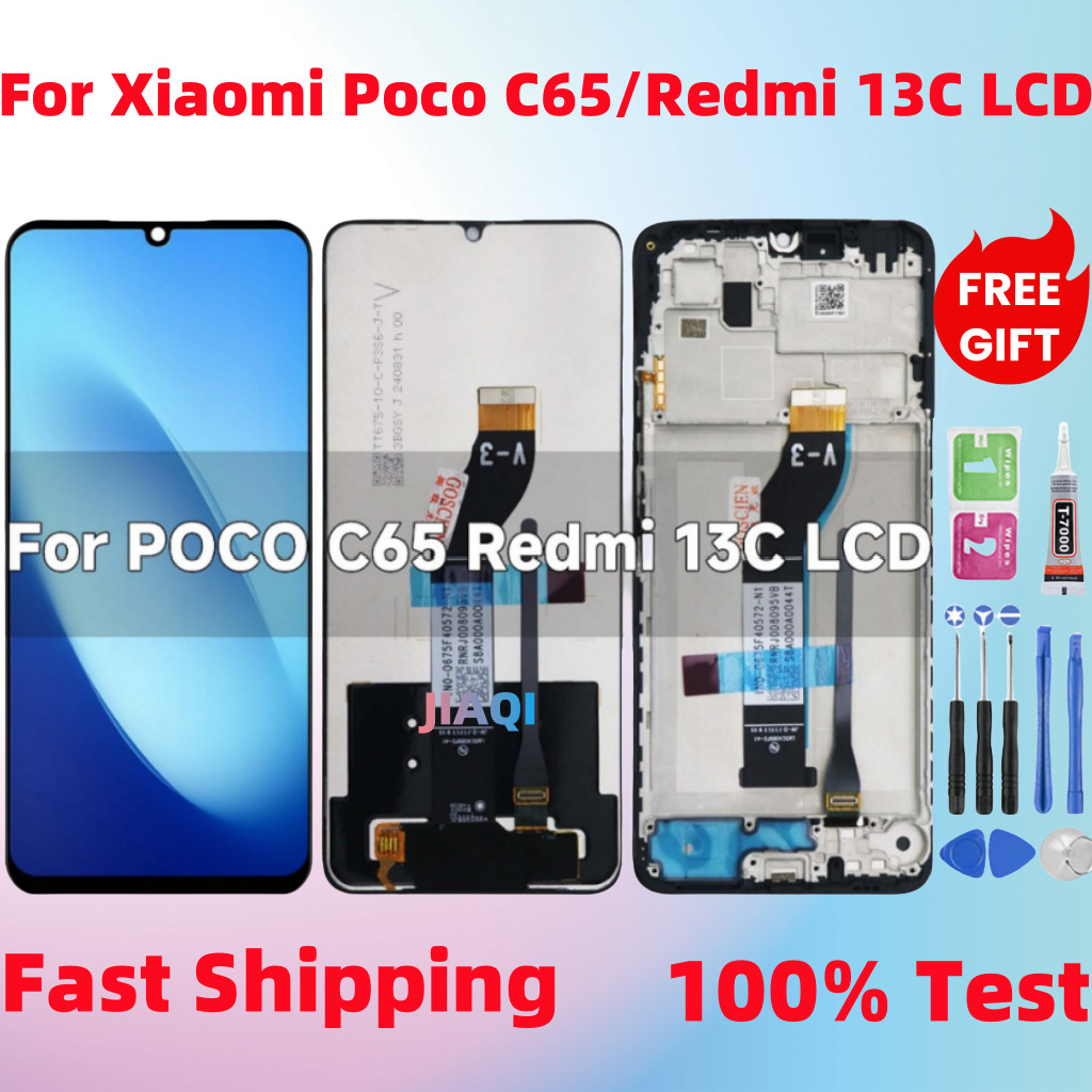 สําหรับ Xiaomi Redmi 13C/Poco C65 จอแสดงผล LCD หน้าจอสัมผัสพร้อมกรอบเปลี่ยน 23100RN82L 23106RN0DA 23