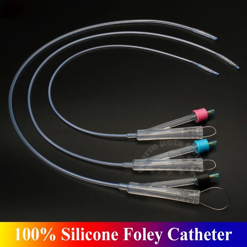 10PCS ทางการแพทย์ 2-Way ซิลิโคน Foley Catheter Cannula 6Fr 8Fr 10Fr Canine สุนัข Urinary Catheter วั