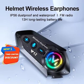 Y12 Earbuds Motorcycle Helmet Headset Bluetooth 5.4 Wireless  Headset Waterproof Moto Headphones
