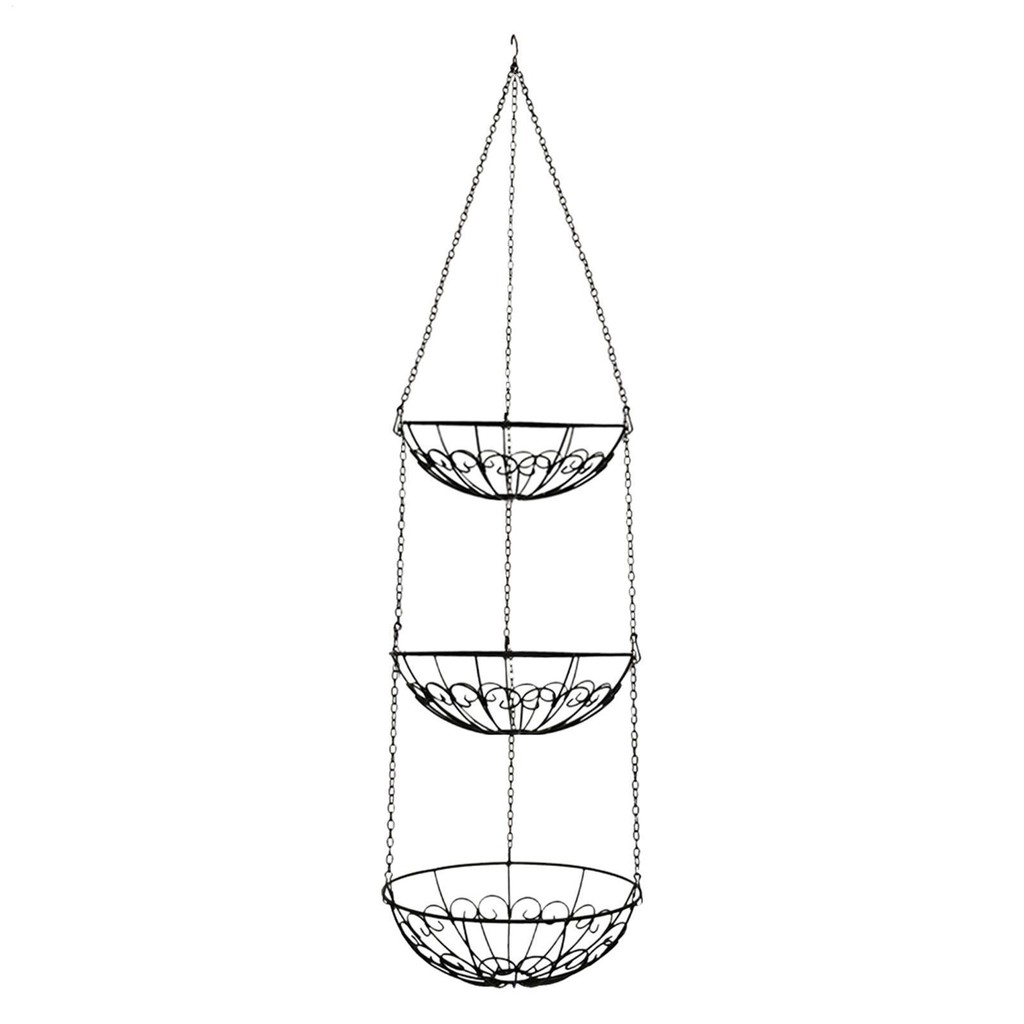 Hanger Fruit Baskets for Kitchen Wire Fruit Basket 3-Tier Metal Fruit Basket Kitchen Fruit Stand Spa