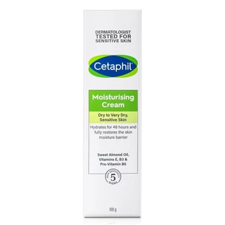 Cetaphil เซตาฟิล มอยซ์เจอไรซิ่ง ครีม 100 กรัม ครีมบำรุงสำหรับผิวแห้ง ผิวแห้งมาก และผิวแพ้ง่าย