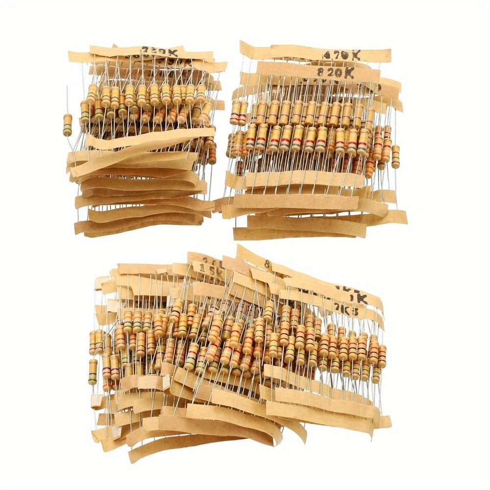 Carbon Film Resistor Assortment Kit 1Watt 1K-820K Ohm 300 ชิ้น 30 ค่าตัวต้านทาน Assortment Kit 5% Tolerance