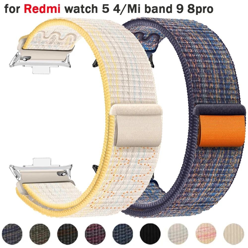 สายรัดไนลอนสําหรับ Redmi Watch 4 5 สายรัดข้อมือสมาร์ทวอทช์สําหรับ Xiaomi Mi Band 9/8 Pro สร้อยข้อมือกีฬา