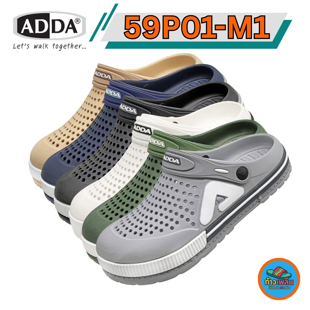 ADDA 59P01M1 รองเท้าแตะสวมผู้ชายหัวโต Size (7-10)