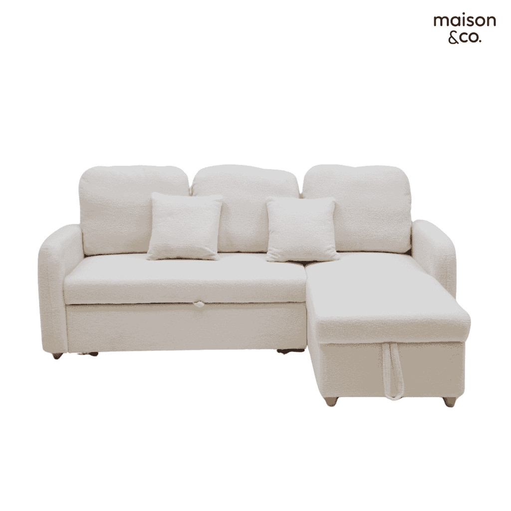 SB Design Square โซฟาเบด MOLLYNE สีครีม (206x135x94 ซม.)  แบรนด์ MAISON&CO. รูปที่ 3