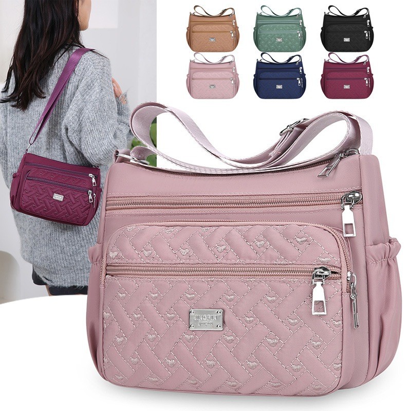 กระเป๋าสะพายไหล่สตรีทันสมัยหลายช่อง