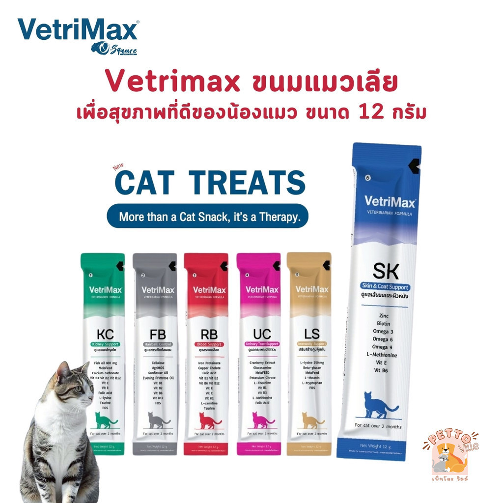 Vetrimax Cat Treats ขนมแมวเลีย เพื่อสุขภาพของน้องแมว ขนาด 12 กรัม