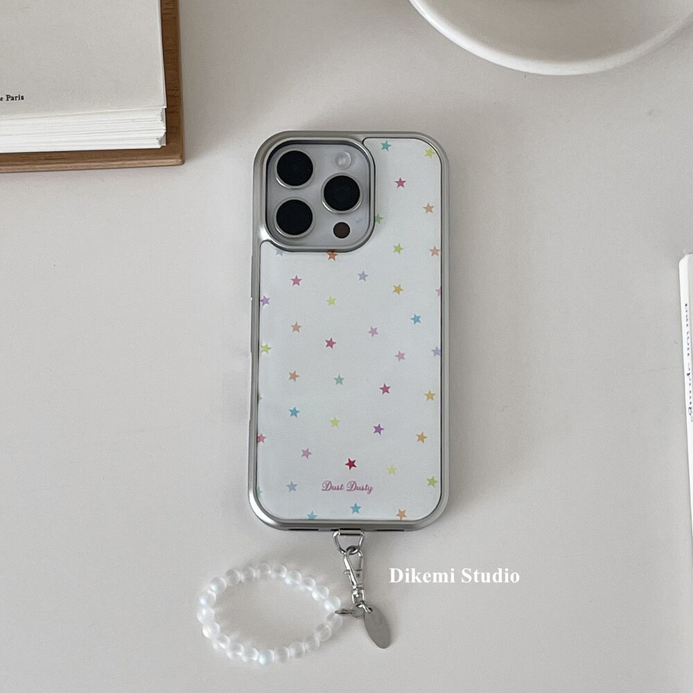 เกาหลี Ins สีสัน star Soft Edge Case สําหรับ Iphone16promax/15pro/16/12/13/14pro เคสโทรศัพท์