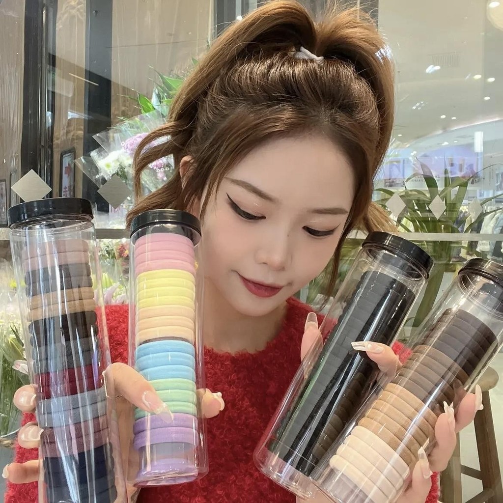 ยางรัดผมแบบไม่มีตะเข็บ 20 กระบอก ที่คาดผมยางยืดสูง ทนทาน ที่คาดผมผู้หญิงไม่รัดผมG3296