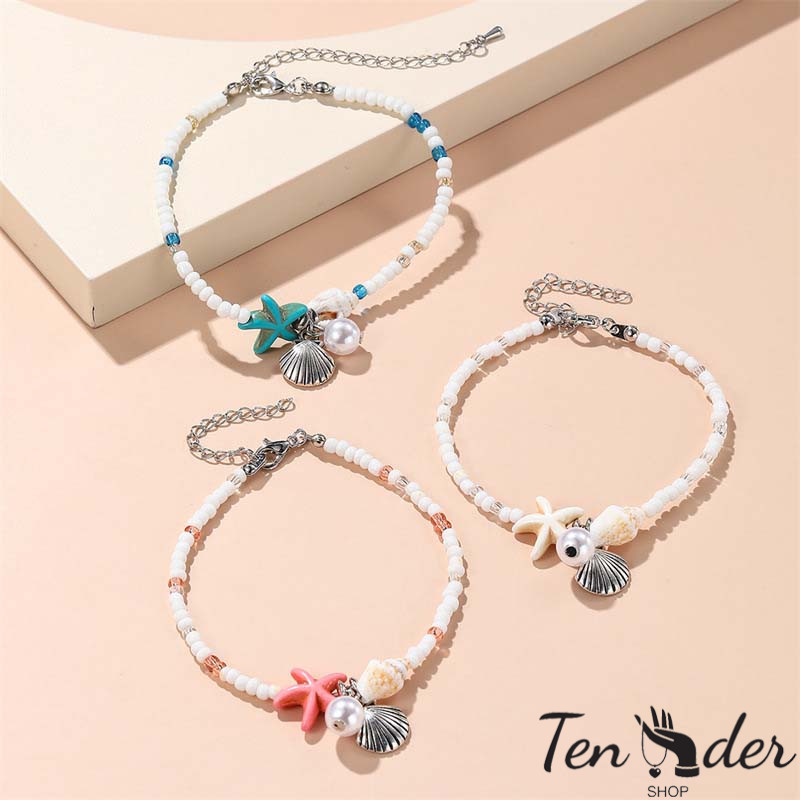 COD-ส่งเร็วจากไทย🎀สร้อยข้อมือหลากหลายสไตล์โบฮีเมียนสร้อยข้อมือปลาดาวเปลือกหอยสังข์ลูกปัดสร้อยข้อมือ-Ten