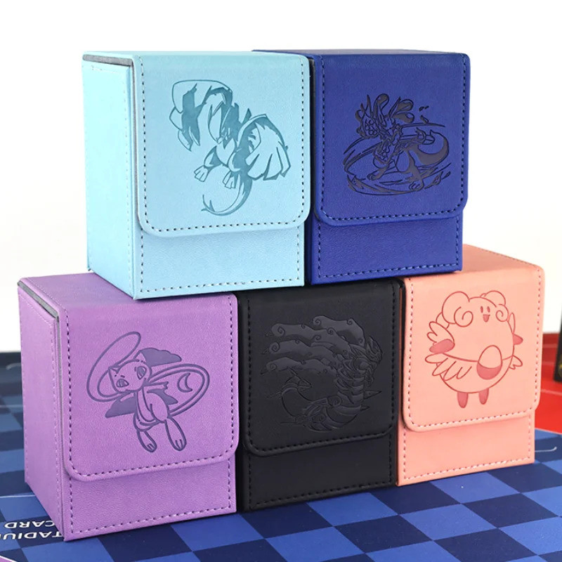 Anime Game Pokemon ptcg DIY card deck box leather storage box Pu material Giratina Lugia Mew hobby c