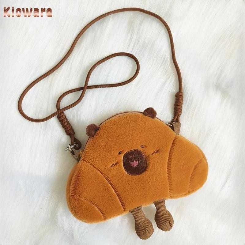 Kloware Capybara Shape Crossbody Bag กระเป๋าตุ๊กตาน่ารัก กระเป๋าถือลําลองแบบนุ่มสําหรับช้อปปิ้ง