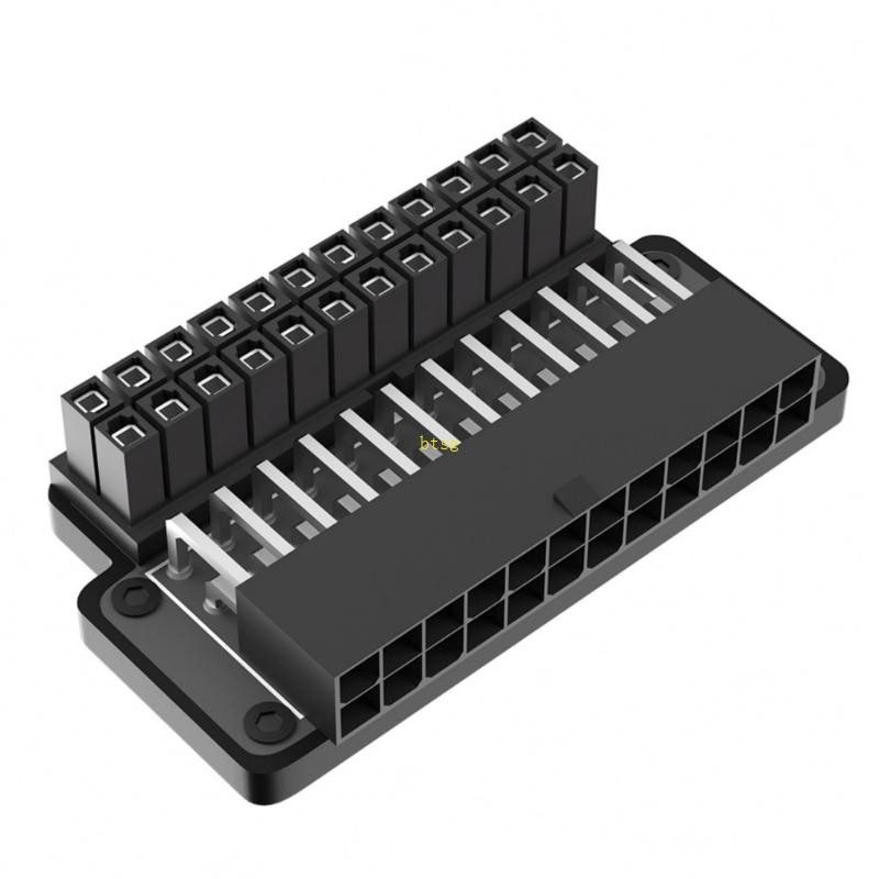 Btsg 24Pin Female ถึง 24Pin Male Power Adapter 90 องศามุม 24Pin Power Adapter