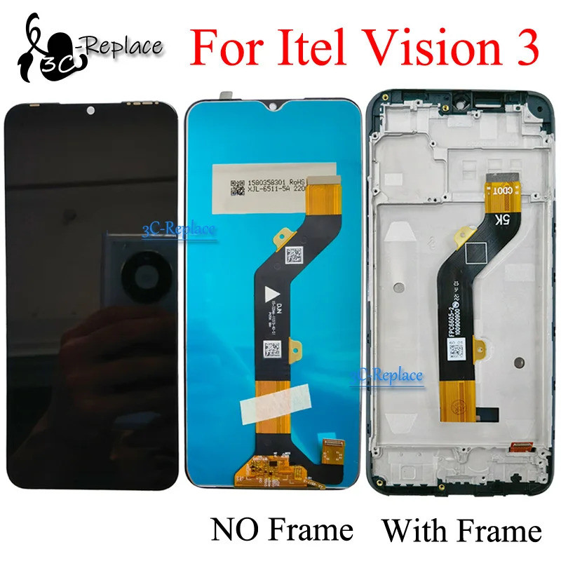 สีดํา 6.6 นิ้วสําหรับ Itel Vision 3 S661LP S661L จอแสดงผล LCD Touch Screen Digitizer แผงเปลี่ยน/พร้อ
